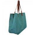 9220- TURQUOISE CANVAS TOTE BAG
